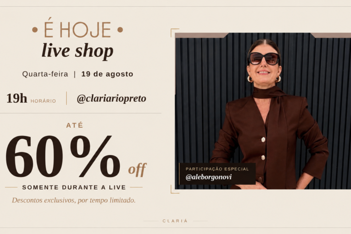 Clariá faz live shop com descontos de até 60% em Rio Preto